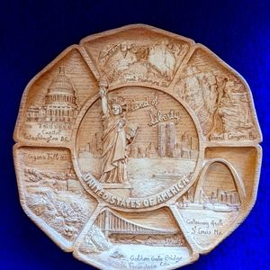 Wood Resin Souvenir Plate